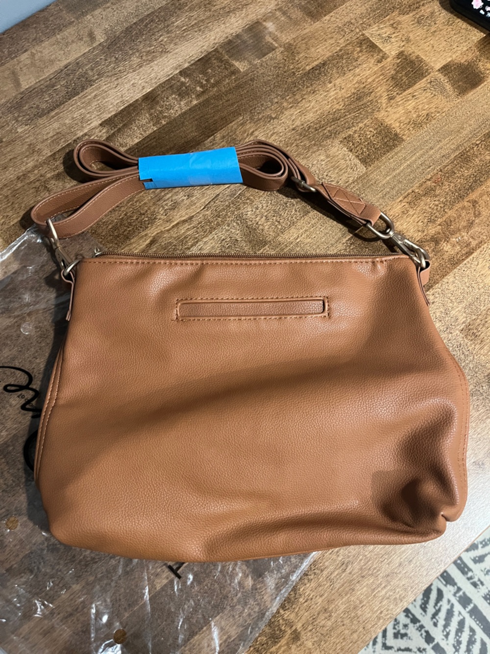 thirty-one Caramel Pebble Faux Leather Relaxed Crossbody